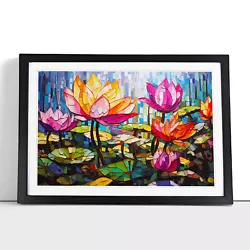 Buy Lotus Flower Pop Art No.2 Framed Wall Art Poster Canvas Print Picture Painting • 24.95£