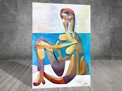 Buy Pablo Picasso Seated Bather CUBISM CANVAS PAINTING ART PRINT WALL 494 • 6.94£