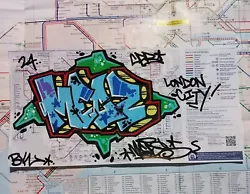Buy Original Graffiti Art Painting On Tube London Underground Map Rare Hand Painted  • 30£