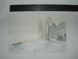 Buy COTTAGES ON SNOWY MOUNTAIN MOORS Scottish Vintage Amateur Watercolour Painting • 2£