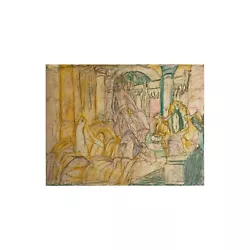 Buy Fontana Di Trevi Painting, 2000s Art Canvas Artwork Pastels Abstract Italian • 2,625£