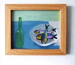 Buy  Swedish Style Modernist Abstract Oil On Board Painting Still Life  • 19.99£