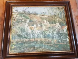 Buy Handmade Camille Pissarro Red Roofs Oil Painting Repro 63x55cm Framed  • 90£