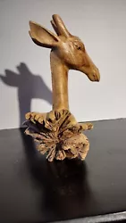 Buy Carved Burl Wood Giraffe Figurine. Amazing! • 20.91£