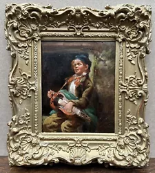 Buy 19th Century Portrait Of A YOUNG BOY Playing His Instrument Antique Oil Painting • 0.99£