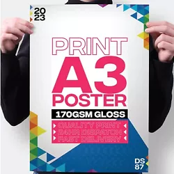 Buy Personalized Poster Paper Print Glossy Photo Custom High Quality 170gsm A1 & A3 • 39.99£