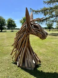 Buy Large Driftwood Horse Head Sculpture 98cm Tall • 160£