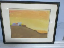 Buy Vintage Framed Painting, City Or Village In The Mountains Or Desert • 24.80£