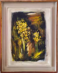 Buy Large Modern Abstract Still Life Oil Acrylic Painting Yellow Flowers Daffodils • 260£