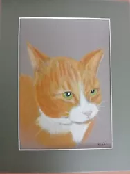 Buy Original Pastel Pet Portrait Painting Of A Ginger Cat 7x9 Inches • 9.99£
