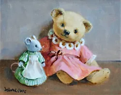 Buy Lovely Original Deborah Jones Oil Painting, The Daisy Choker,teddy Bear & Mouse • 325£