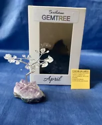 Buy Clear Quartz Gemstone Tree, April Birthstone Gift, Giftbox Handmade • 10£