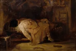 Buy 19th Century European Bedroom Scene  Le Suicide  Artists Death Oil On Panel • 7,500£