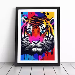 Buy Painted Tiger No.4 Abstract Wall Art Print Framed Canvas Picture Poster Decor • 24.95£