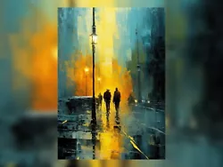 Buy Dark City Morning Oil Painting Print - Urban Dawn Artwork 5 X7  • 4.99£
