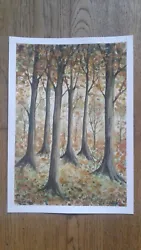 Buy Autumn Forest Trees, Original Watercolour Painting By Zoé White. • 15£