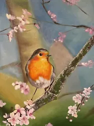 Buy Robin And Cherry Blossom Painting  • 40£