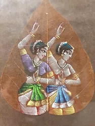 Buy Indian Oil Painting On Peepal Leaf Traditional Vintage Rare • 10£