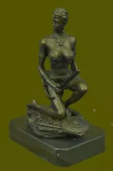 Buy Erotic Art Deco Female Warrior W Sword Bronze Sculpture Handcrafted Lost Wax Art • 107.08£
