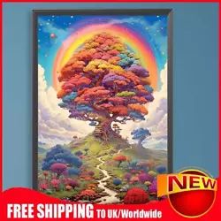 Buy Paint By Numbers Kit On Canvas DIY Oil Art Rainbow Tree Home Wall Decor 40x60cm • 8.63£