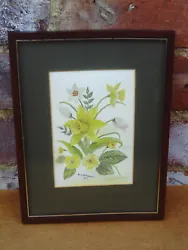 Buy Vintage 1982 Framed Watercolour Painting Of Daffodil Flowers Etc -signed • 14£