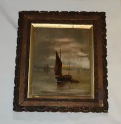 Buy 19th Century Oil On Canvas Of Sailing Boats At Sunset - Newlyn School Style? • 35£
