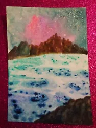 Buy Handmade Watercolour Painting.  Blooming Prism Of The Sky Placid Mountains. • 2£