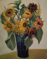 Buy Clearance Sale To Collect Painting Signed Sunflower Flowers Schmid Ulm • 732.16£