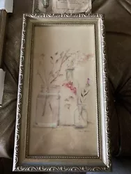 Buy Signed Japanese Painting White & Red Blossoms Framed • 19.84£