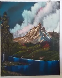 Buy Original Signed Oil Painting On Canvas Mountains Bob Ross Style  Autumn Day  • 33.07£