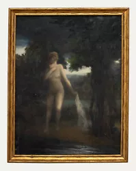 Buy English School  Mid 20th Century Oil - Bather In The Woodland Lake • 246£