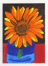 Buy Original Signed ACEO By Lucy Smith. 'Sunflower' Still Life, Flowers • 4.99£