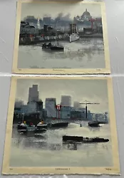 Buy Colin Ruffel Embankment Painting Acrylic London 12 & 6/200 Signed Large X 2 • 25.99£