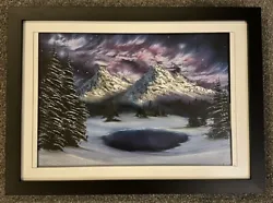 Buy Original Mountain Landscape Oil Painting (11x14 Inch Canvas) Bob Ross Technique • 64.99£