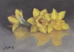 Buy  Daffodils  Original Fine Art Still Life Oil Painting By Xiaomei Griffiths • 35£
