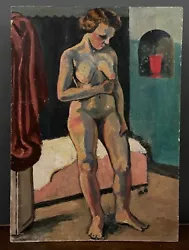 Buy Nude Woman Interior Oil On Panel 1930b Chateau Thierry H2517 • 12,870.51£
