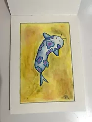 Buy Contrast Collection : Purple And Blue Koi Fish Watercolour Art Painting | Rare • 45£