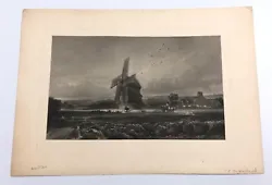 Buy David Cox The Windmill Antique Engraving After E P Brandard 1880 Farm Landscape • 233.89£