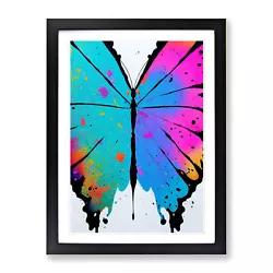 Buy Paint Drip Butterfly No.1 Abstract Wall Art Print Framed Canvas Picture Poster • 24.95£