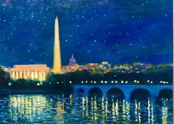 Buy Nino Pippa Artist Original Oil Painting Washington DC Van Gogh Interest 12 X16  • 1,275.74£