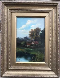 Buy 1887 Antique Original Oil Painting Scenery On Canvas Signed By Artist 48cm • 79.90£