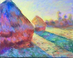 Buy Study After Claude Monet Landscape Pastel Painting Impressionism Art By Sarah Yi • 944.99£