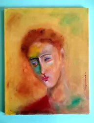 Buy Oil Painting Portrait Of A Woman On Canvas Expressionist Fauvist Wall Art • 75£