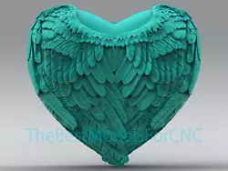 Buy 3D Model STL File For CNC Router Laser & 3D Printer Heart With Wings • 2.47£