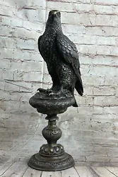 Buy BRONZE Eagle Hawk Falcon Osprey Garden Park Zoo Statue Marble Base Figurine Deco • 660.55£
