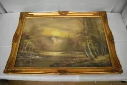 Buy Gorman Mountain Forest Scene Painting Framed 29  By 41  PICK UP ONLY • 4.99£