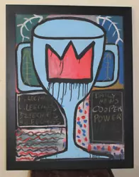 Buy Jean-michel Basquiat Acrylic On Canvas Dated 1982 With Frame In Good Condition • 330.74£