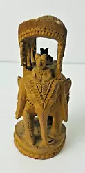 Buy Vintage Hand Carved Wooden Howdah Elephant Carriage Figurine • 10.74£
