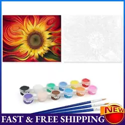 Buy Painting By Numbers Kit DIY Vortex Sunflower Canvas Oil Art Picture Ornaments • 7.55£