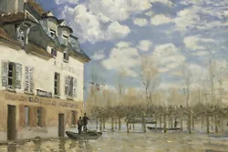 Buy Alfred Sisley - Boat In The Flood At Port Marly (1876) Poster Art Print Painting • 49.95£